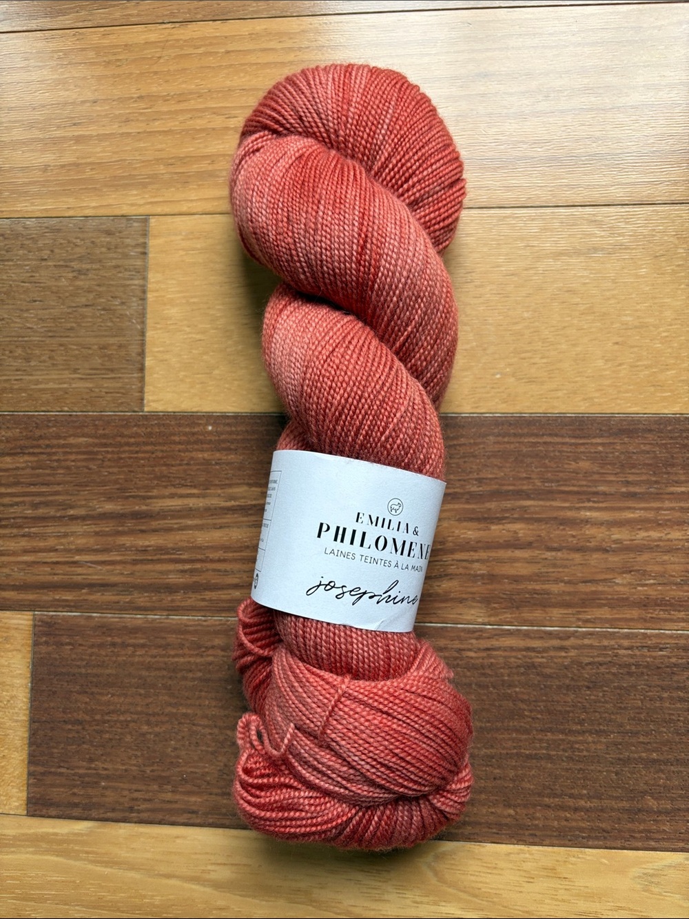 Indie Dyed Yarn Emilia & Philomène Coral Red NonSuperwash Merino Wool Destash